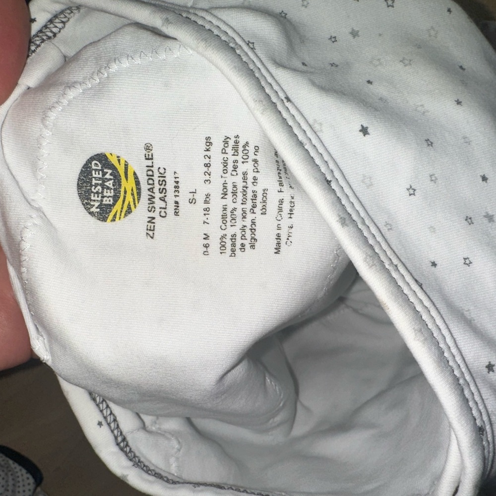 Nested Bean White Swaddle with Star Pattern - Picture 3 of 3